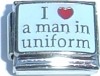 I love a man in uniform - 9mm Italian charm - Click Image to Close